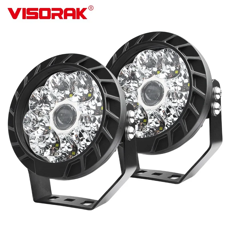 VISORAK 4x4 Laser LED Work Light 5 Inch Round Headlight 12V 24V Offroad Truck Spotlight for Car UTV ATV SUV Jeep Search Light