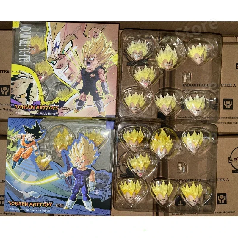 Tonsenarttoys S.H.Figuarts SHF Dragon Ball Indomitable Fighter Majin Vegeta Heads Anime Model Accessories In Stock Action Figure