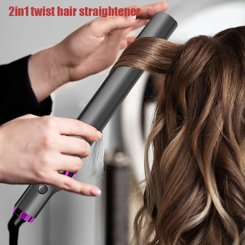 2in1 Electric Hair Straighten Curls Iron Digital Display Negative Ions Fast Heating Auto Power Off Hair Styling Iron