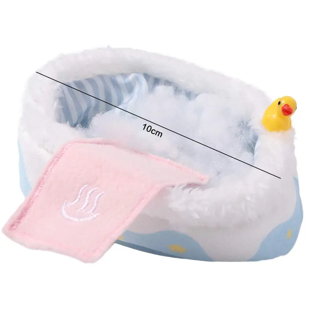 Adorabili mini mobili bambola di cotone vasca da bagno scena decorazione ornamento bambola sacco a pelo giocattolo fai da te Kawaii 10 cm bambola vasca da bagno puntelli foto