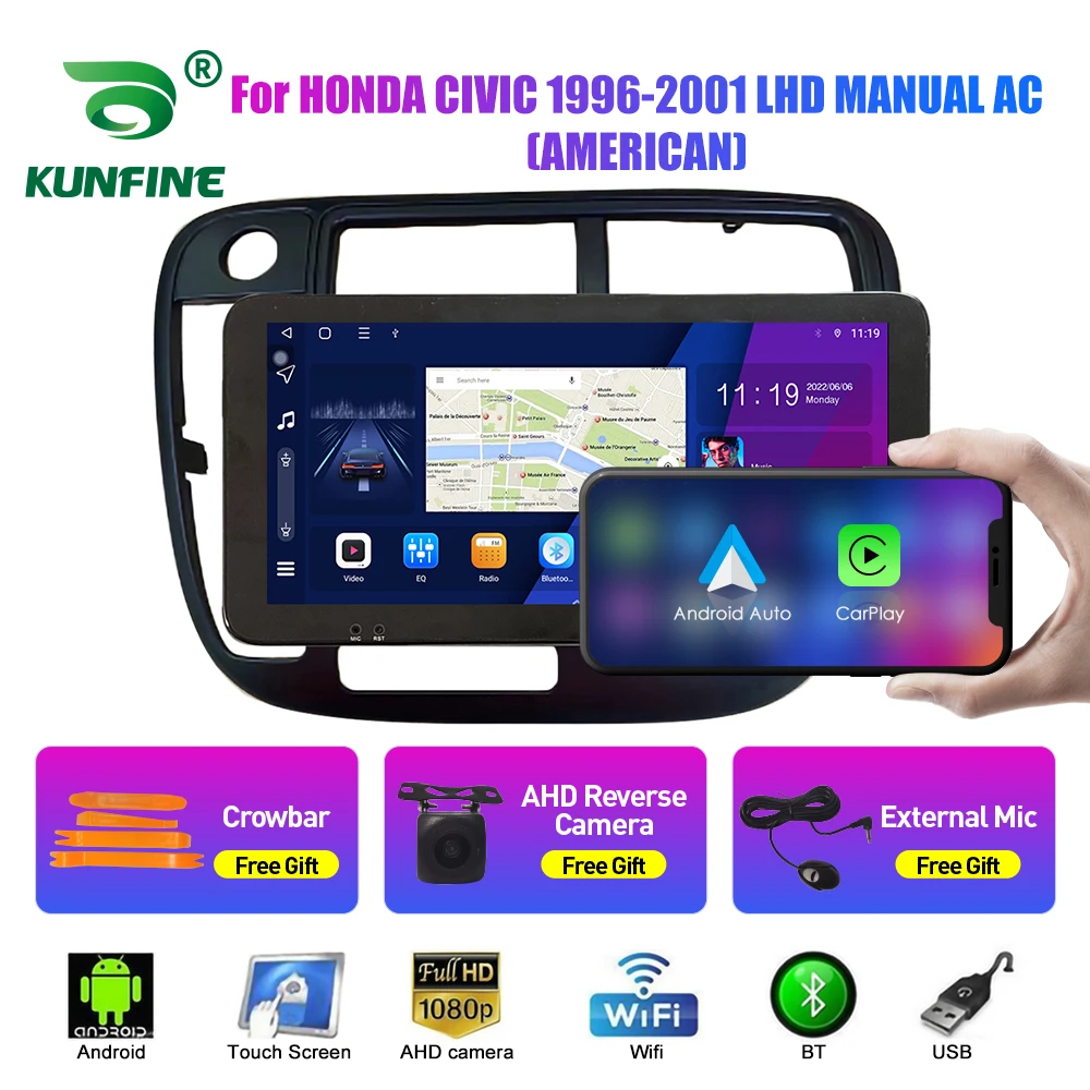 

Автомобильный радиоприемник 10,33 дюйма для HONDA CIVIC 1996-2001 2Din Android Восьмиядерный автомобильный стерео DVD GPS навигатор плеер QLED экран Carplay