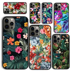 Retro Tropical Floral Flowers Phone Case for iPhone 16 15 14 12 13 mini PLUS X XS XR 11 PRO MAX Back Cover Fundas