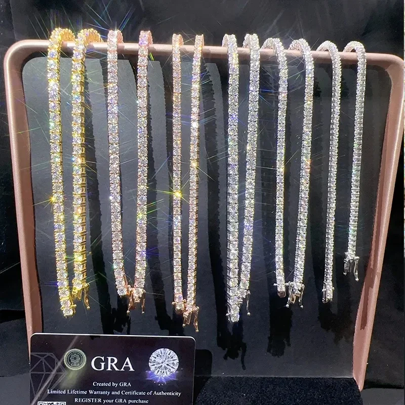 lab created moissanite tennis chain,hip hop moissanite jewelry set,925 sterling silver tennis bracelet necklace,unisex moissanite chain,stackable party jewelry for men women
