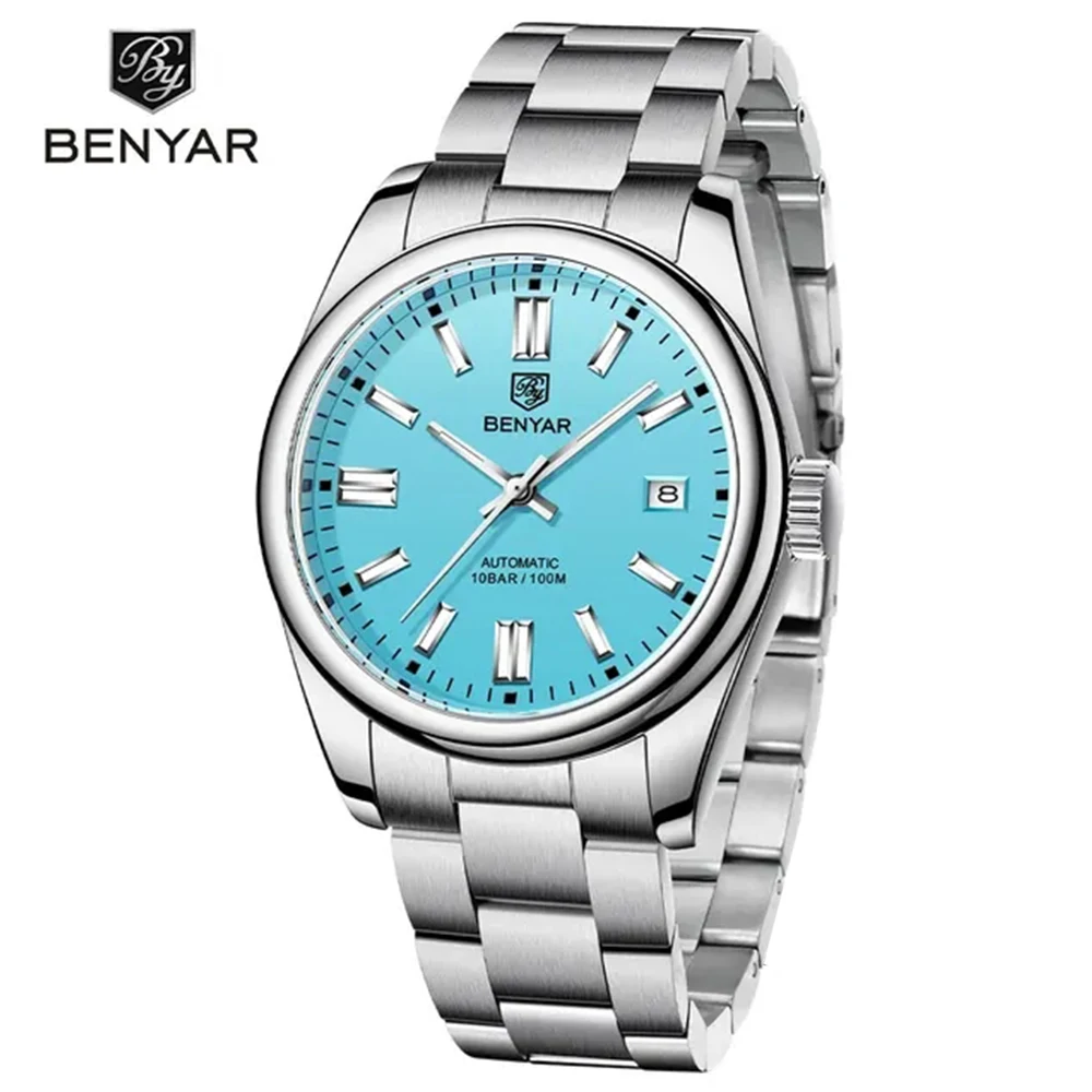 BENYAR New Mechanical Wristwatch Top Brand Luxury Men Automatic Watch Stainless Steel 100M Waterproof Sports Clock Reloj Hombre