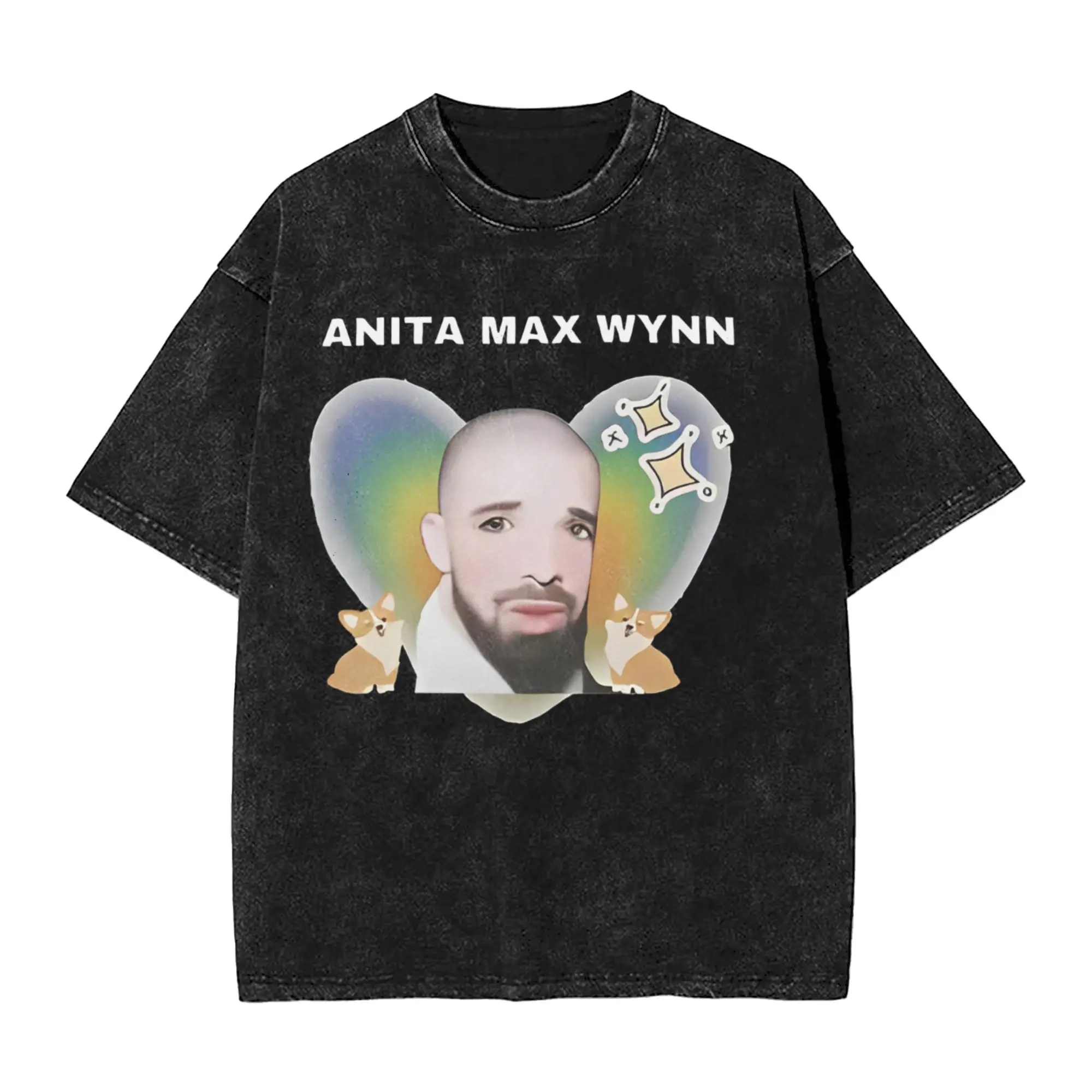 Men's T-Shirt Anita max wynn drake Washed T-Shirts Hipster  Summer Tee Shirt Y2K Retro Print Casual Tops New Arrival