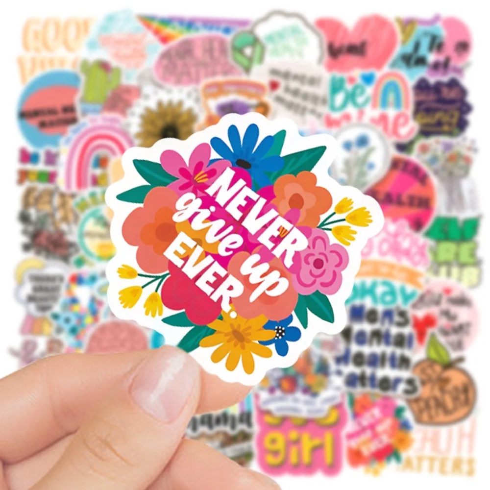 10/30/50PCS Mental Health Graffiti Sticker Inspirational Decals DIY Phone Laptop Luggage Water Bottle Guitar Car Sticker Toy