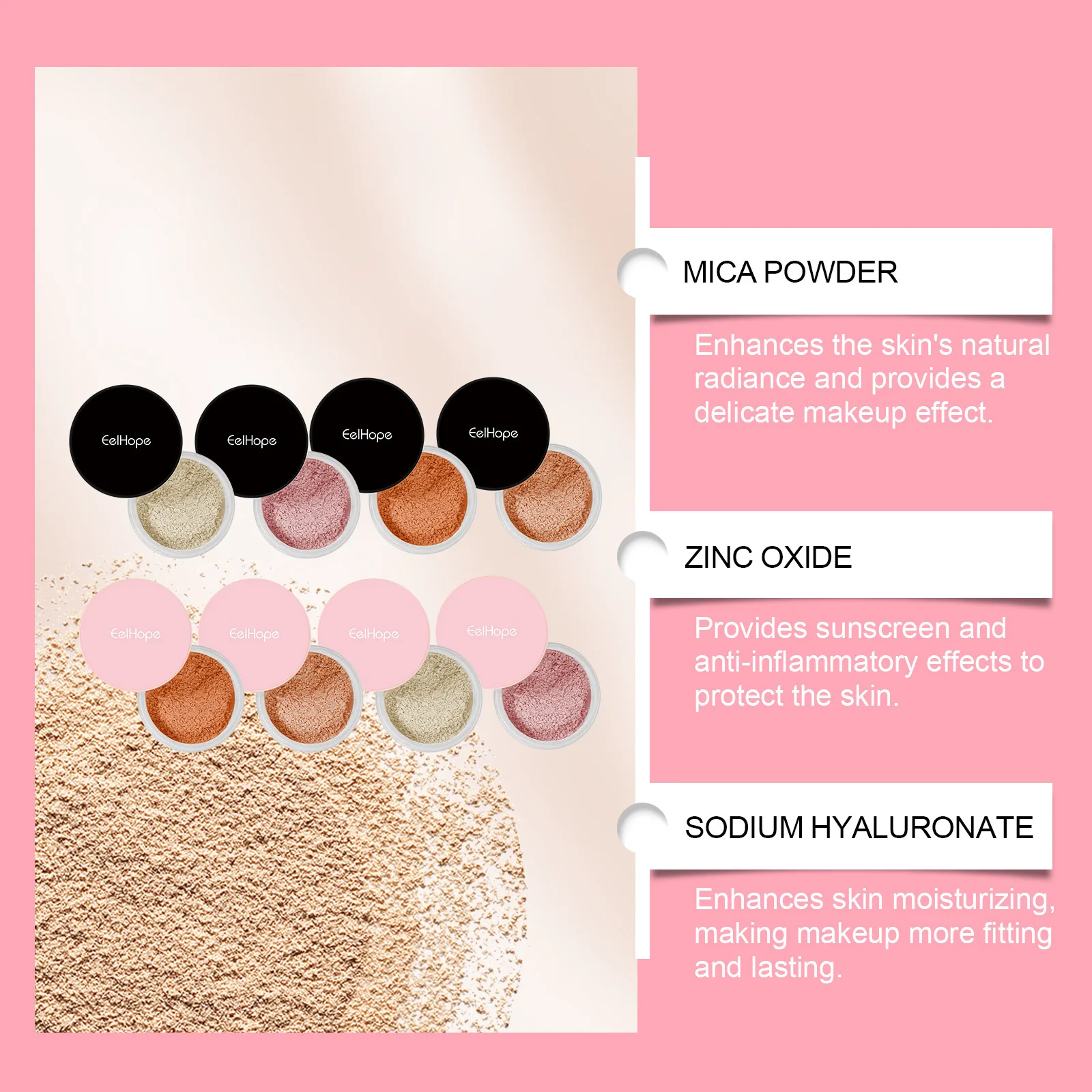 ぼかしセッティングパウダーナチュラルソフトマットオイルコントロール防水フェイスカバレッジコンシーラー持続固定メイクアップルースパウダー