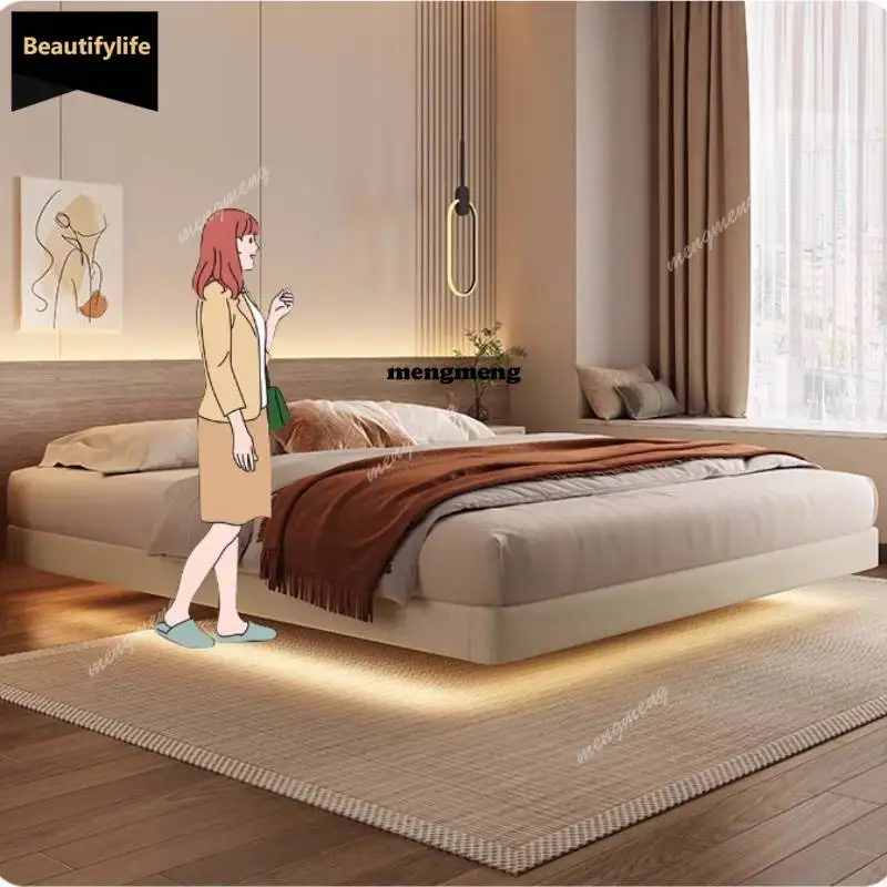 

Уникальный бежевый дизайн, светильники для двуспальной кровати, минималистичный современный каркас двуспальной кровати для хранения вещей, деревянная мебель Cama King Size D80