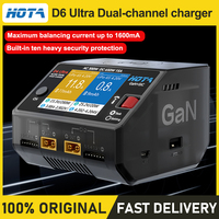 HOTA D6 Ultra Dual Channel Intelligent Charger Gallium Nitride 300W Aircraft Model FPV Lithium Battery Vehicle and Vessel Model