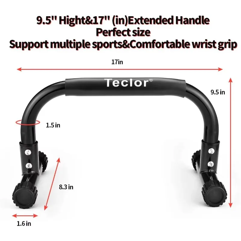 Barre push-up in acciaio per impieghi gravosi - Barre parallele di calisthenia per l'allenamento della forza L-Sit, Dips e della parte superiore del corpo