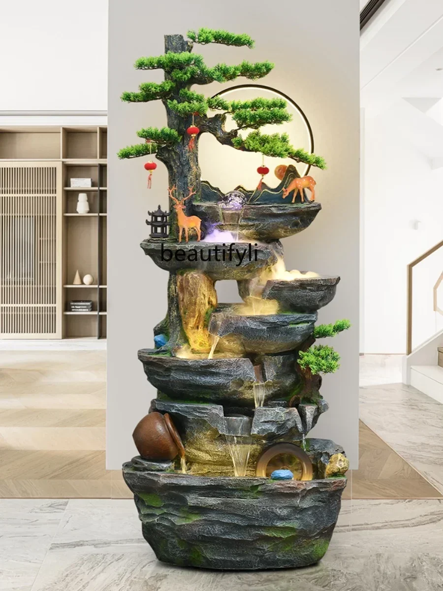 K18 A26 Large Floor Artificial Mountain and Fountain Decoration Living Room Office Fortune Decoration Mountain 3