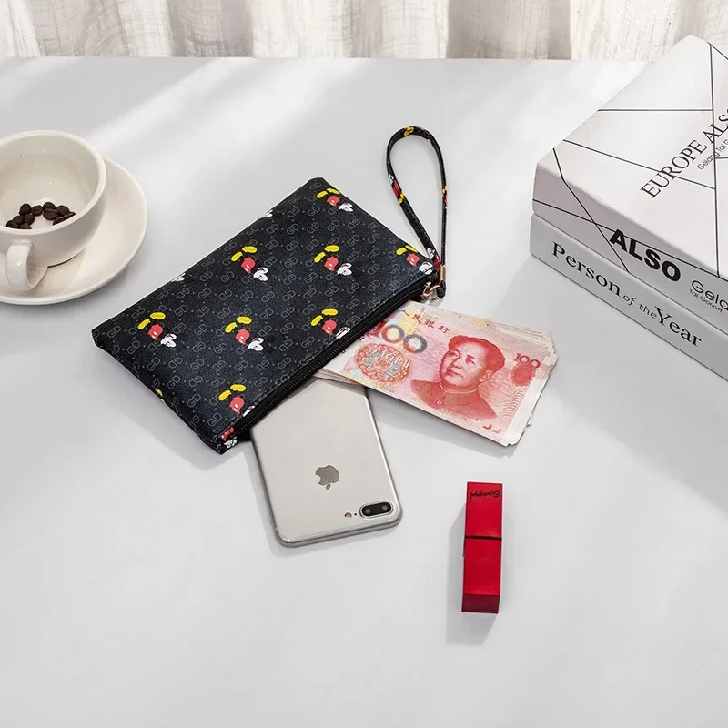 Disney Mickey Long Zipper Wallet Coin Bag Woman Hundred Fashion Card Phone Coin Purses Cartoon Couple Hand Bag Wallet Girl Gift