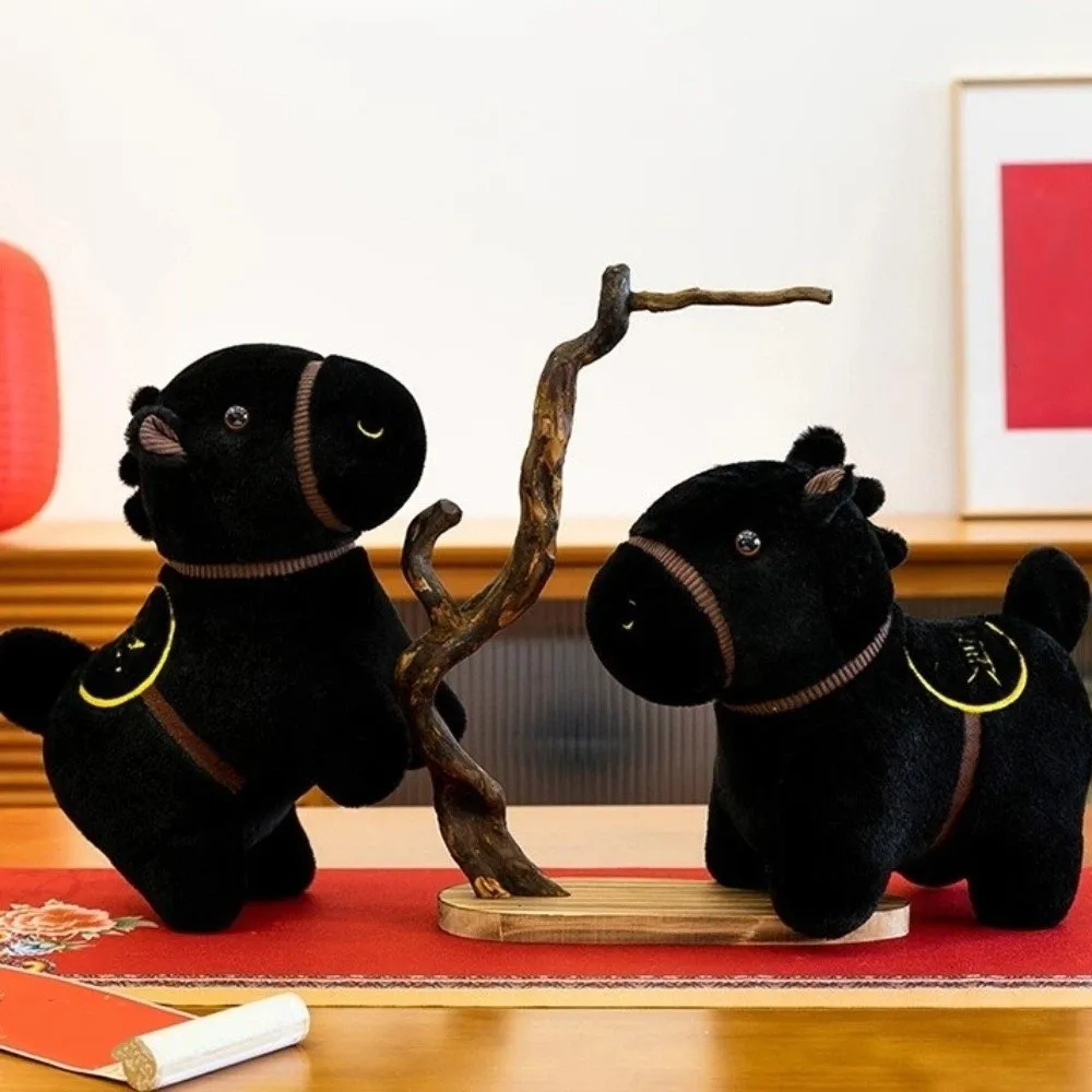 Chinese Stijl 25/30 cm Paard Zodiac Paard Zegen Knuffeldier Zacht Fluwelen Gesimuleerde Paard Nieuwjaar Mascotte