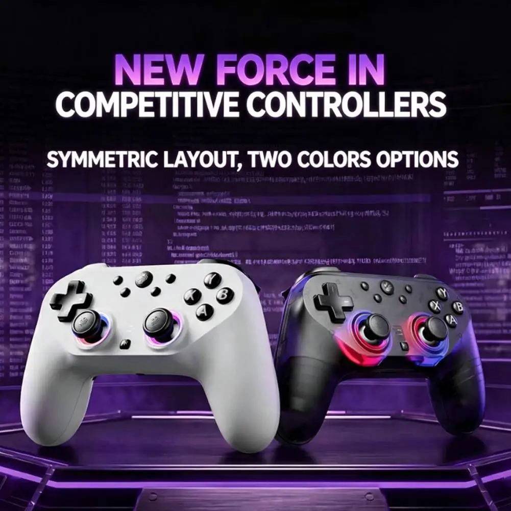 Wireless Gaming Controller JS13 Pro TMR Joystick 1000Hz RGB Hall Trigger Remappable Buttons for Switch 2 PC PS4 Android iOS