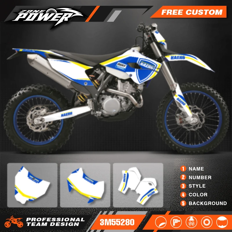 

Powerzone Motorcycle Graphics Decals Sticker Kits for HUSABERG FE TE 2013 2014 Background Custom Number Name 5