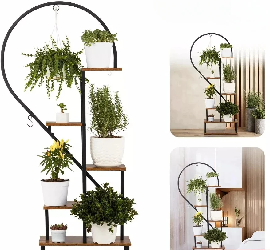 

Flowerbed Stand Stand for Flowers Iron Shelf Standing Flowerbed High Outdoor Garden Furniture and Terrace Plant Flowerpot Holder