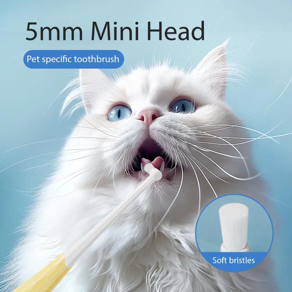 

Зубная щетка для домашних животных, зубная щетка с супермягкой щетиной, чистка полости рта, удаление кошачьего лица, старый налет, чистка угрей, щетка от кошачьего прыщей