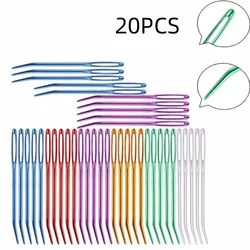 MIUSIE 20pcs Yarn Knitting Needles Tapestry Large Eye Curved Tip Needles Sewing Pins Set DIY Household Sewing Tools