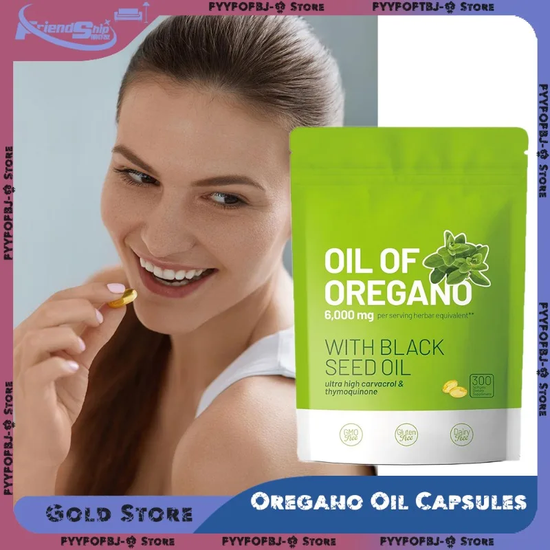 

2-in-1 Oregano Oil Capsules Soft Herbal Oregano Plant-Based Supplement