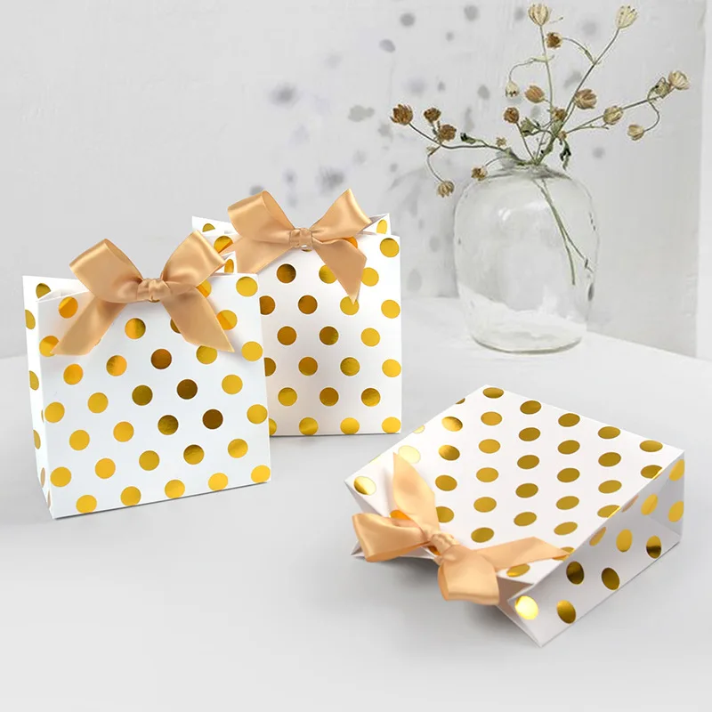 10/30/50 Stück goldene Geschenktüten mit Bandgriffen, goldene Mini-Geschenktüte, für Geburtstag, Hochzeiten, Weihnachten, Feiertage, Geschenkbox-Verpackung