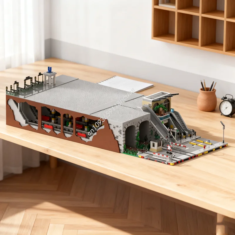 

11939 шт. MOC модульная станция метро и торговый центр, городская модель здания, рождественский подарок, блоки, игрушка, сделай сам, творческое образование, кирпич для детей