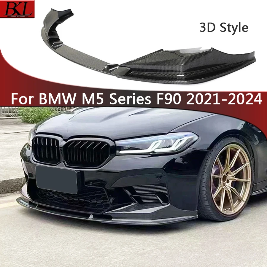 For BMW M5 F90 LCI 2021-2024  Carbon Fiber Front lip Car Front Bumper Diverter Spoiler Diffuser Front lip chin Upgrade body kit