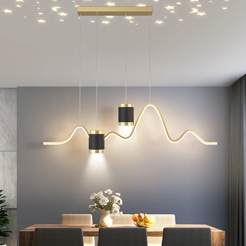 Plafonnier LED suspendu au design moderne, éclairage d'intérieur, luminaire décoratif de plafond, idéal pour une salle à manger ou un restaurant