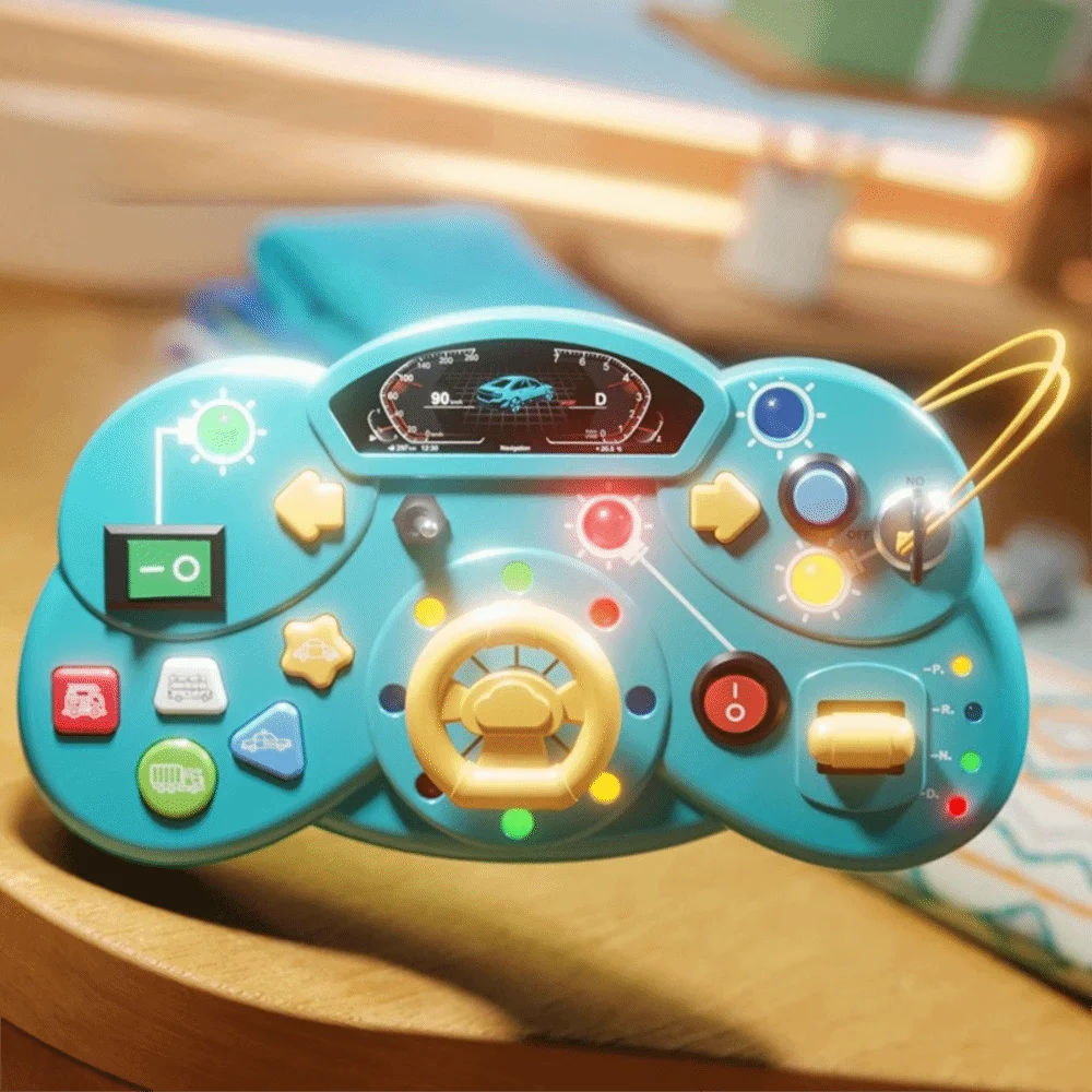 Montessori Busy Board Sensory with LED Light Educational Sensory Board Switch Buttons Switches Preschool Education