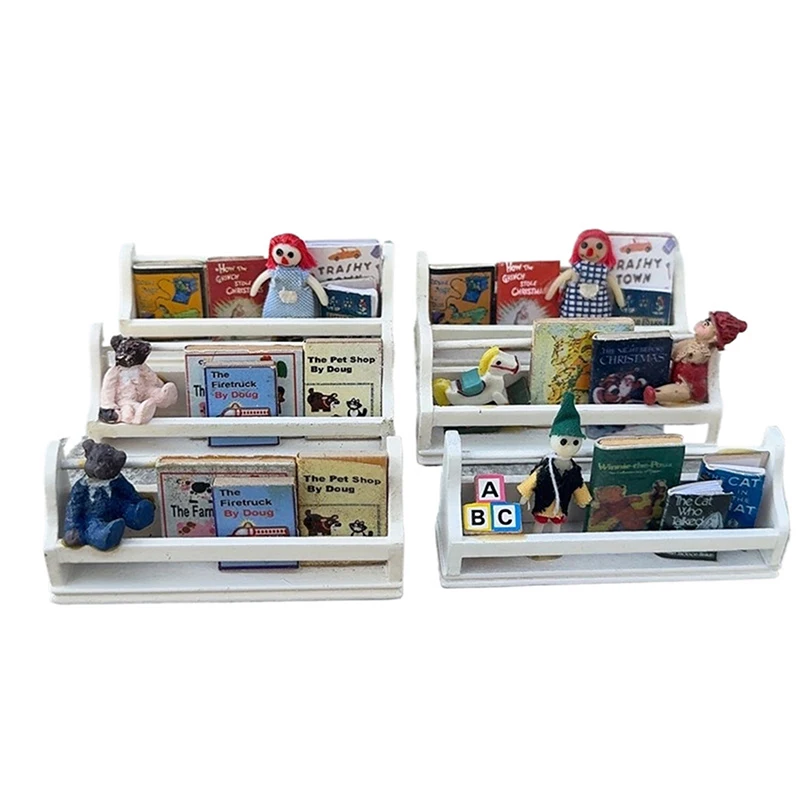 

1 Piece Home Furniture Decor Toy 1:12 Dollhouse Mini Newspaper Rack Wall Cabinet Bookcase Model Dolls House Micro Scene Ornament