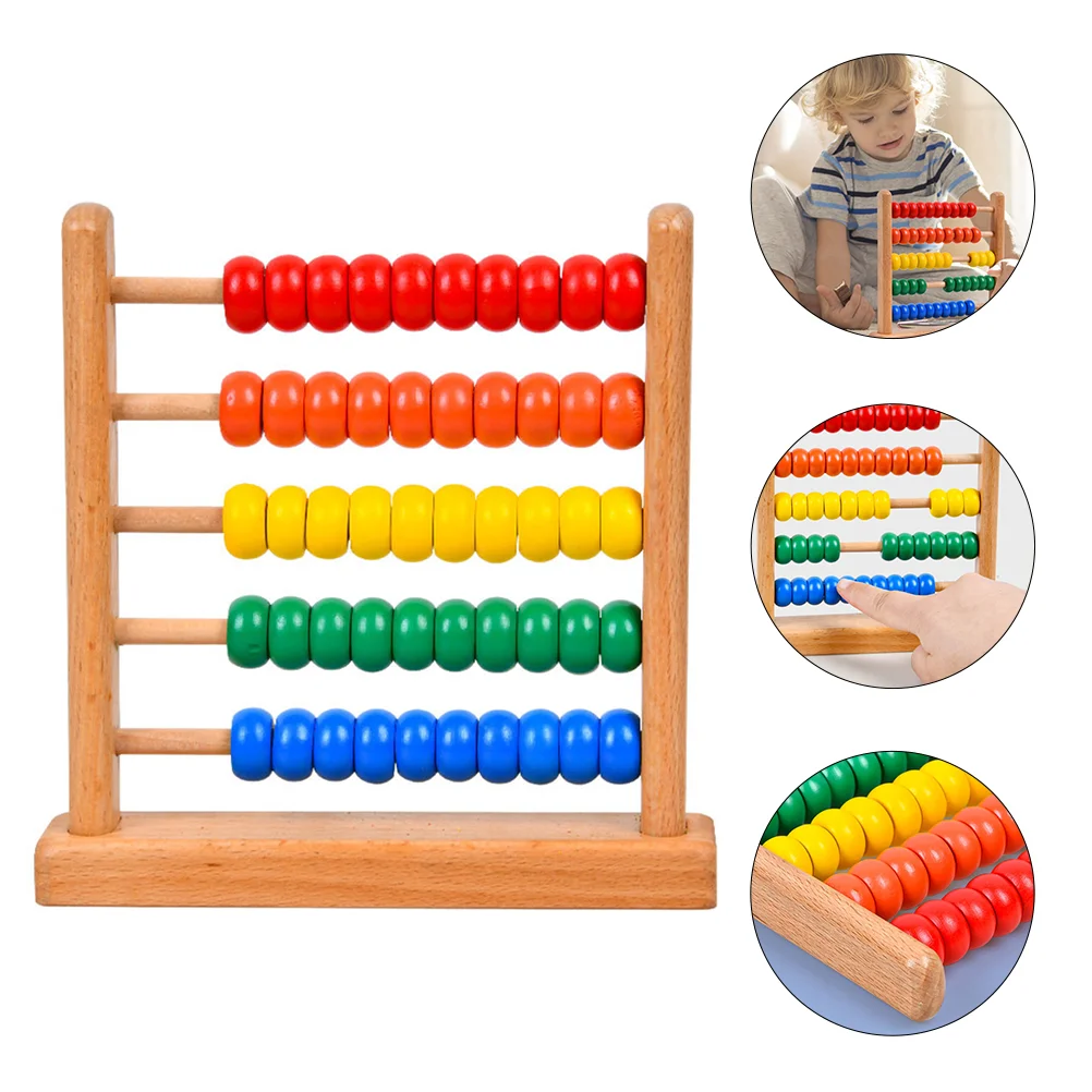 Abacus Stand Arithmetic Math Learning Toy Mini Mechanical Memorization Bead Wooden Tool Early Educational Activity Portable