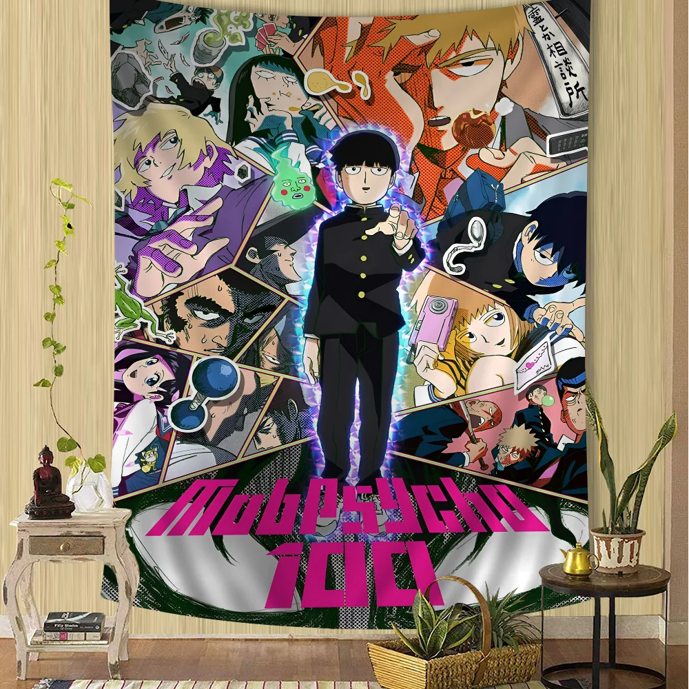 Anime Mob Psycho 100 Hanging Bohemian Tapestry Bohemian Wall Tapestries Mandala Cheap Hippie Wall Hanging