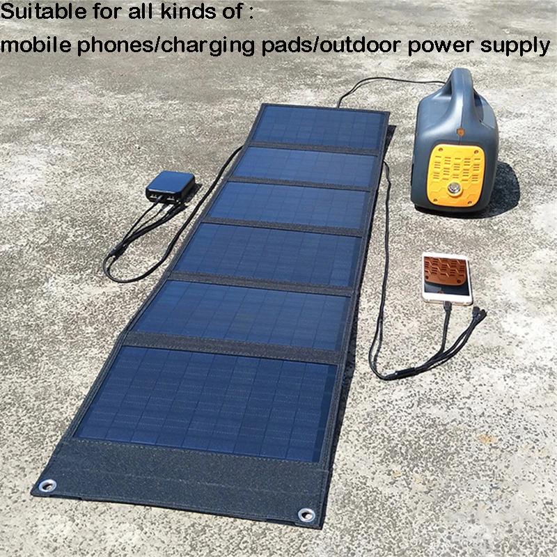 100W torba składana na Panel słoneczny USB + wyjście DC ładowarka solarna przenośne składane urządzenie ładujące energię słoneczną zewnętrzny