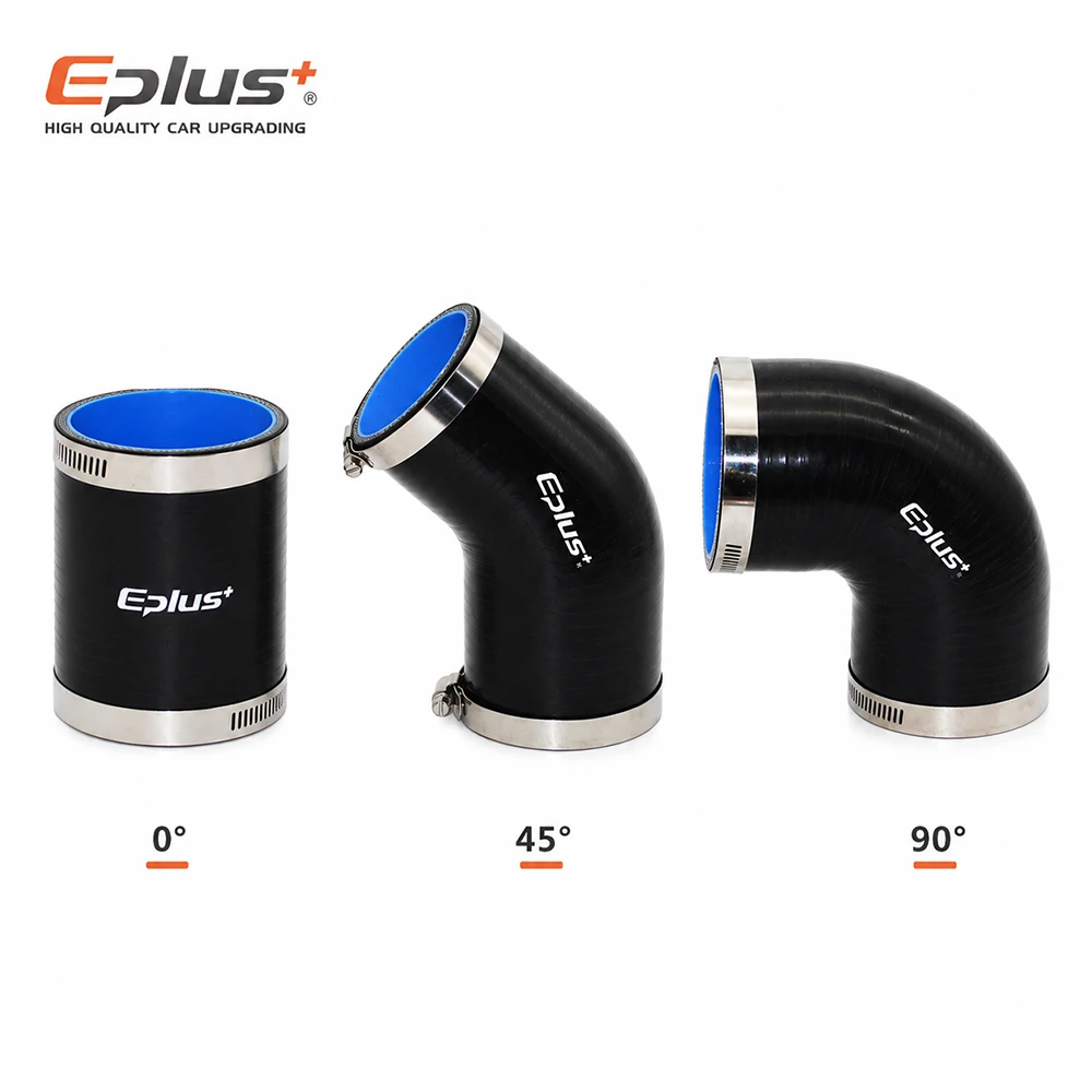 Mangueira de Silicone EPLUS 0 °   45 °   90 °   Adaptador Redutor de Conector de Tubo Preto e Vermelho, Resistente a Altas Temperaturas, Universal, em Silicone