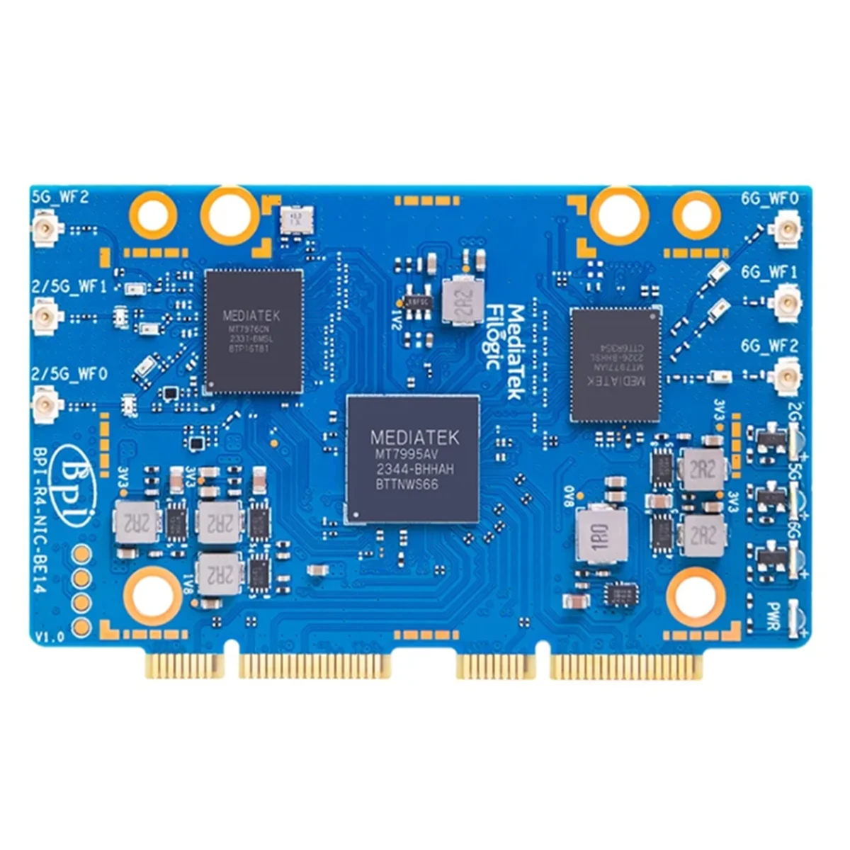

Y45A-For Banana Pi BPI-R4-NIC-BE14 Wifi7 Module Accessories for BPI-R4 MediaTek MT7995AV Chipset 2 PCIe 3.0 Interface,2-Lane