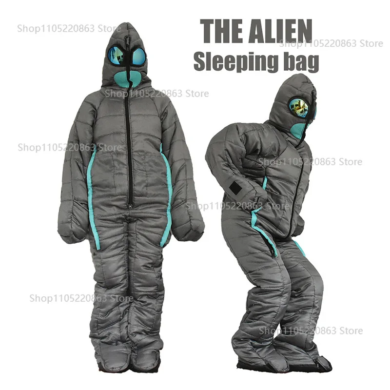 Saco de dormir alienígena transpirable, saco de dormir humanoide, saco de dormir tipo momia, saco de dormir cálido para camping, saco de dormir para acompañante de hospital