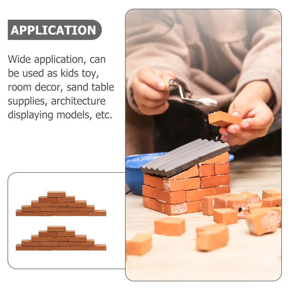 50pcs Children'S Craft Bricks Miniature Building Blocks Diy For Room Decor House Sand Table Architecture Display Educational
