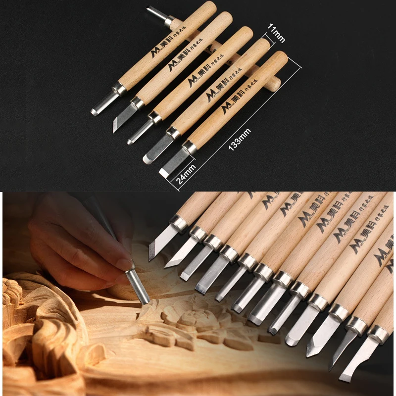 

1 Set Wood Carving Chisels Knife Basic Cut Detailed Professional Woodworking Gouges DIY Hand Tools Sets