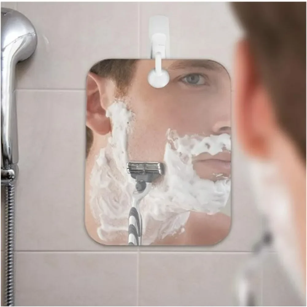 1pc Acrylic Mirror With Wall Suction Shower Mirror For Man Shaving Women Makeup Portable Travel Bathroom Accessories