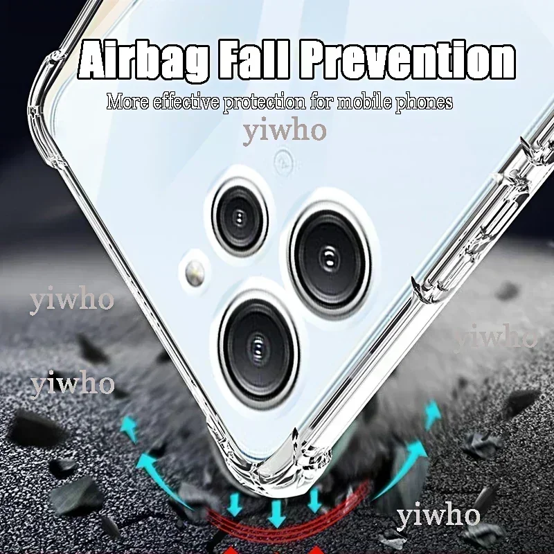 Xiaomi Redmi 12, 12c,note 12s, 12 pro,12r, 12t,note 12 pro plus,12c用の耐衝撃性ソフトシリコンケース