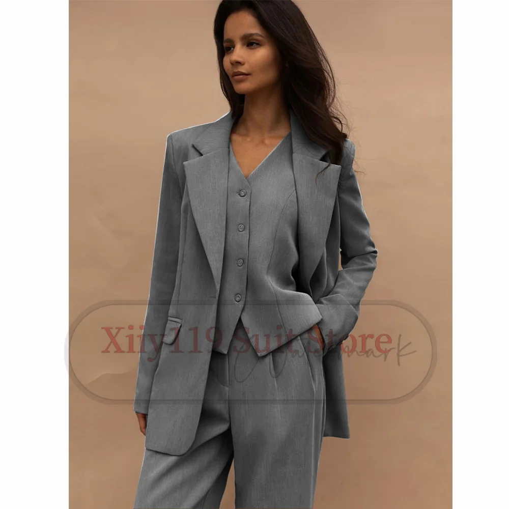 Three Piece Women\'s Suit Solid Color Casual Business Single Breasted Suit Elegant Women\'s Sets to Dress New in Matching Sets