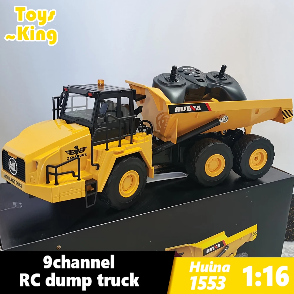 

Huina 1553 1:16 Rc Truck Dumper Cars Trucks Radio controlled Car 9Ch Tractor Model Electric Excavator Vehicle Toys for Boy Gift