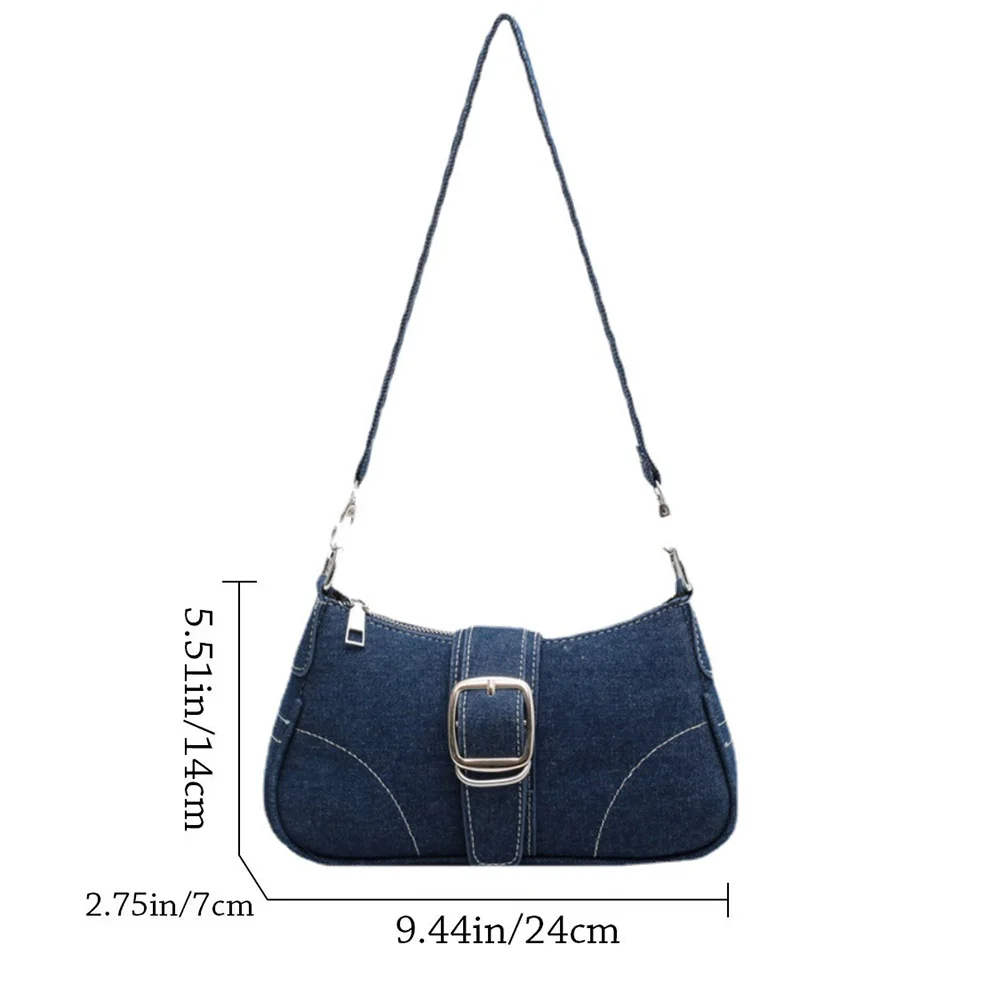 New Fashionable Popular Denim Personalized Design Exquisite Texture Shoulder Underarm Small Square Bag