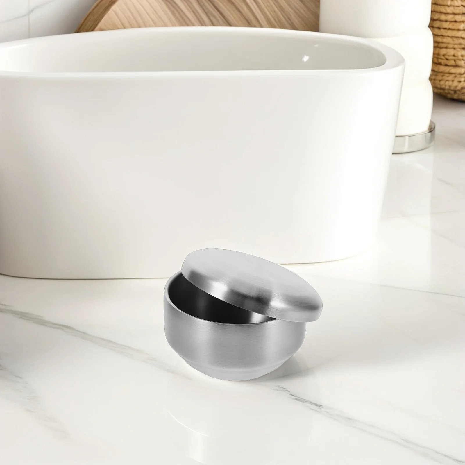 

Stainless Steel Shaving Bowl Lid Small Metal Foaming Dish Men Shaving Tools Reusable Shave Bowl Stainless Steel Facial Bowls