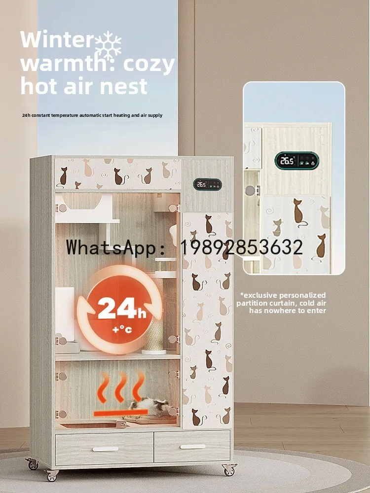 AB Smart Cat Villa Home Indoor Cat Cage Winter Warm Cat Nest All Seasons