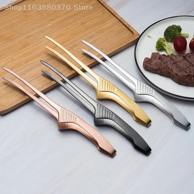 

BBQ Food Tongs Barbecue Clips Stainless Steel Kitchen Accessories Cooking Outdoor Grilling Non-Stick Steak Clamp Baking Tool