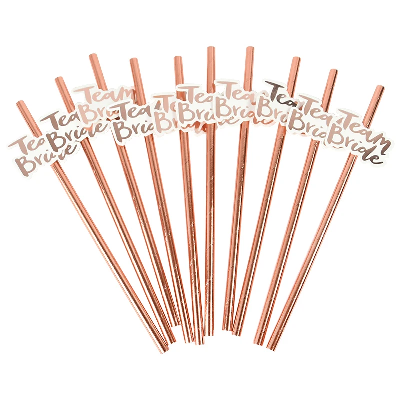 10/20Pcs Team Bride Drinking Paper Straws for Wedding Bridal Shower Decoration Bachelorette Hen Party Supplies Bride to be Gift