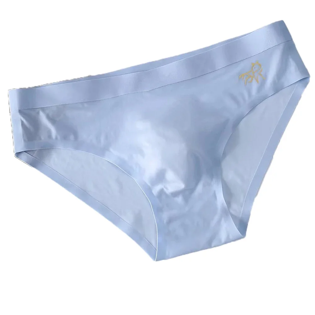 Mens Daily Sexy Ice Silk Middle Waist Underwear Briefs Solid Convex Pouch Underpants Panties Sexy Erotic Linger G-String