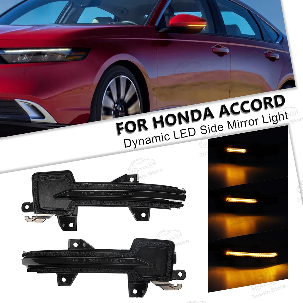 

2PCS For Honda Accord 2019- Dynamic LED Turn Signal Light Side Mirror Indicator Sequential Blinker Lamp OEM#:34300TVAA01