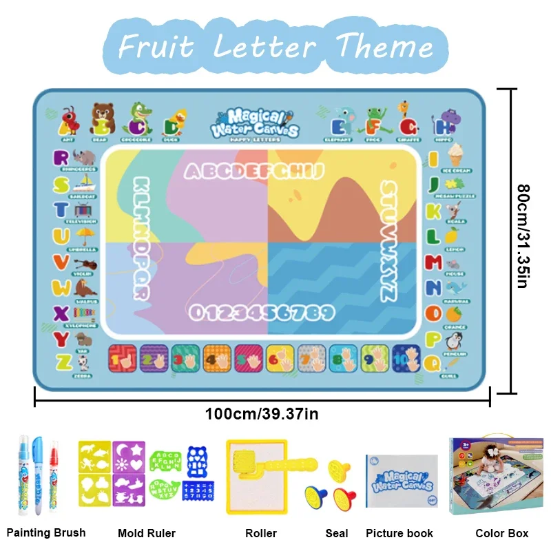 Canetas mágicas de lona de água de grandes dimensões montessori brinquedos aprendizagem cobertor escrita crianças desenho repetido graffiti pintura brinquedo do miúdo