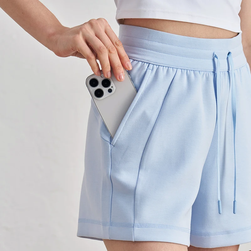 DANCEFISH Yoga Quarterpants Commuter Sports Shorts Running High Elastic Skin-friendly Casual Pants Women